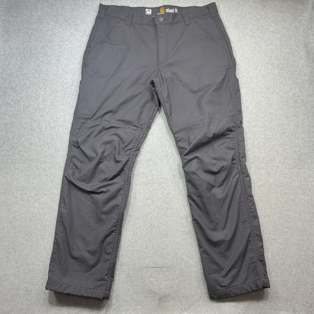 Carhartt Full Swing Fleece Lined Pants Mens 38x32 Gray Cryder Relaxed Fit Work